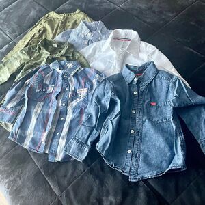 Bundle of 6 boy shirts 2t, button down, western, camo, toddler lot, boy clothes